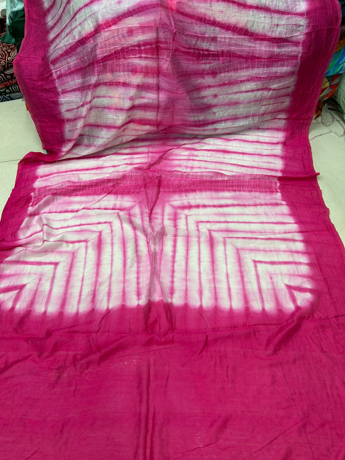 Df 107 Shibori Chanderi Cotton Designer Saree Catalog